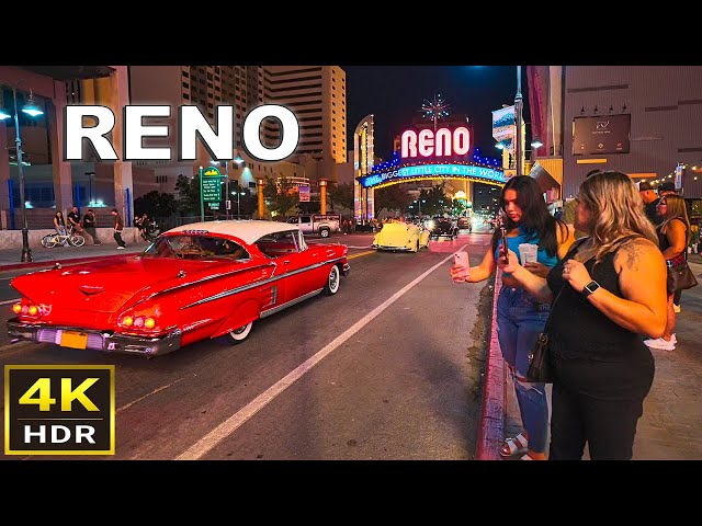 (4K HDR) Reno, Nevada Night Walk - Sept 2023