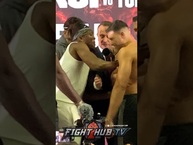 HEATED KSI shoves Tommy Fury at face off at press conference!