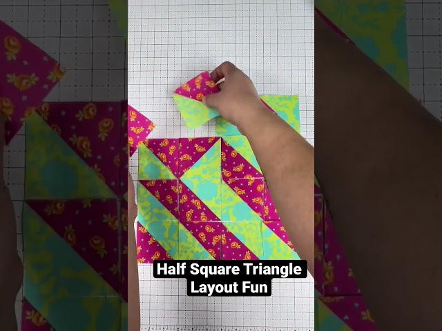 Can you beljeve this? Look at all these half triangle layouts 🔄🤯😊 #quilting #quiltingtutorial