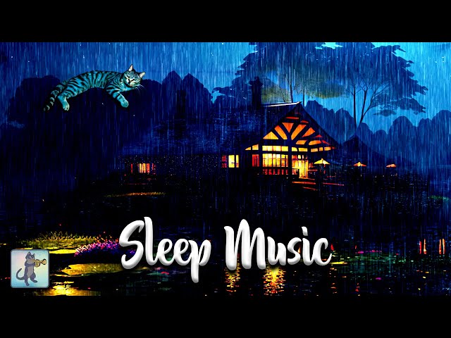 Lakeside House on a Beautiful Rainy Night! ~ Fall Asleep Fast with Relaxing Music for Sleep 💤🌙😴