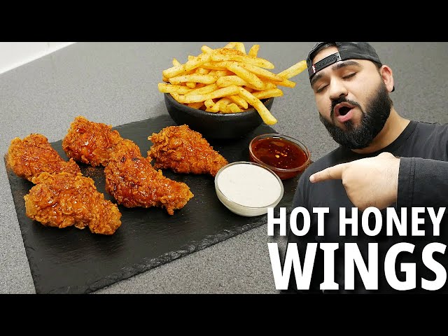 CRISPY HOT HONEY CHICKEN WINGS (with sides)