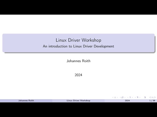 Linux Driver Workshop 2024