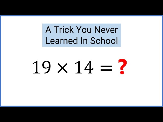 Trick to multiply numbers from 11 to 19 in your head!