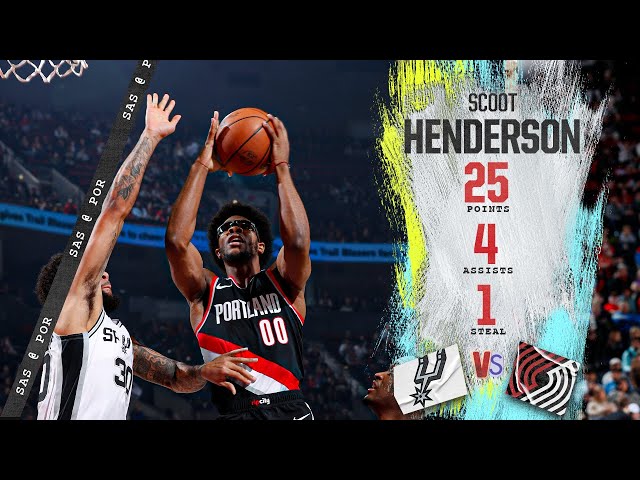 Scoot Henderson Highlights (25 PTS) | Trail Blazers vs. Spurs | Dec. 28