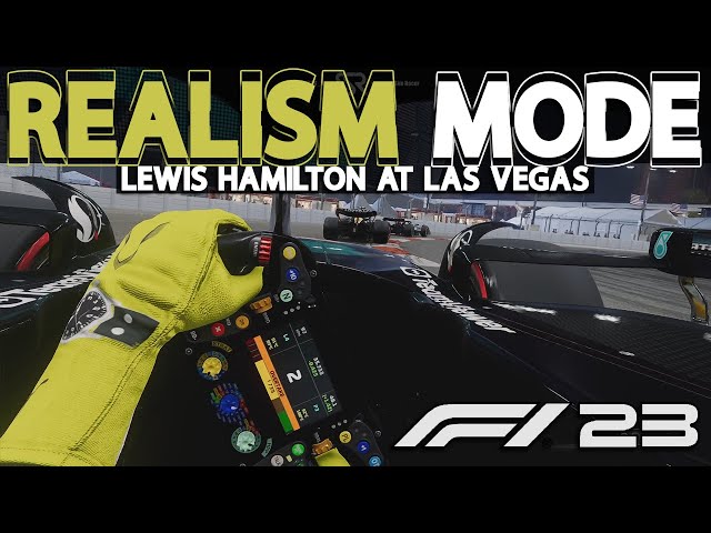 F1 23 REALISM MODE | Lewis Hamilton at Las Vegas | NO HUD + COCKPIT + 100% RACE + TRACKIR