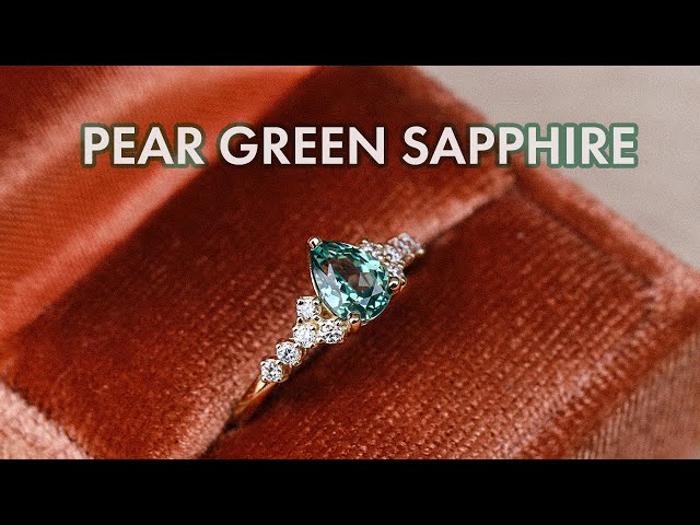 I made this green pear sapphire ring for Earth Day.