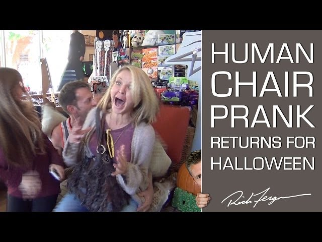 Halloween Scare Prank! Human Chair Photo Trick!