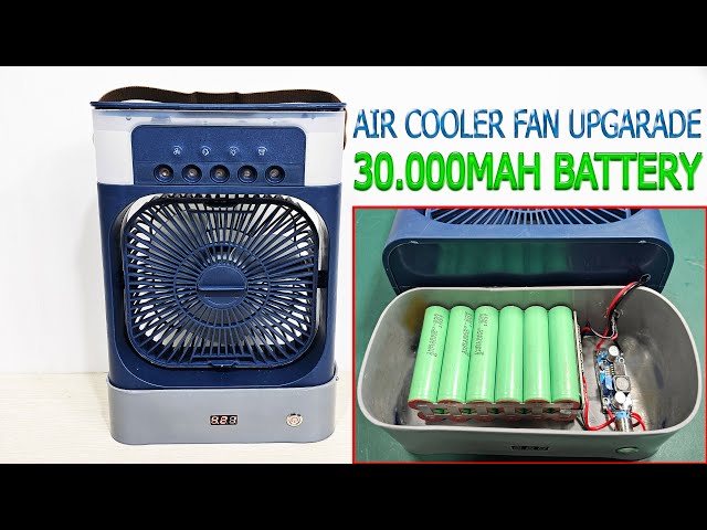 Upgrade 5$ Air Cooler Fan with 1S 4,2v 30.000mAh Battery