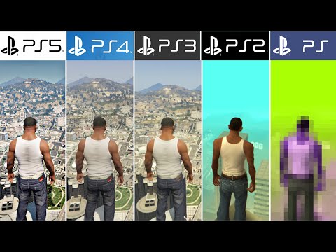PS5 vs PS4 vs PS3 vs PS2 vs PS1 | GTA Games Generations and Graphics Comparison (4k 60fps)