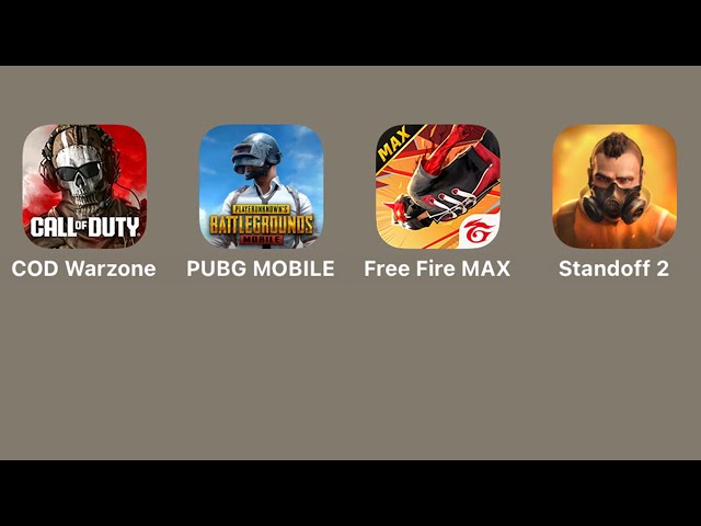 Call of Duty Warzone (COD Warzone),PUBG Mobile,Garena Free Fire Max,Standoff 2