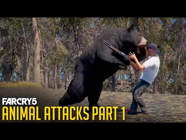 All Animal Attacks on Human "NPC" Bob (Animal Attacks Part 1) Animals VS Humans - FAR CRY 5