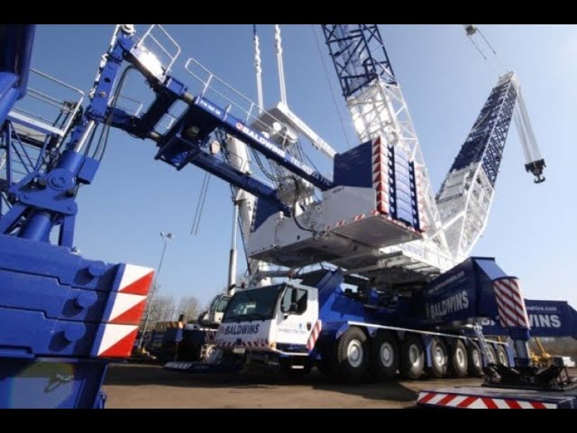 Installing & Dismantling Of Giant Mobile Crane - Heavy Equipments. Extremely Dangerous Crane Fails