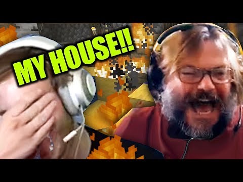 Jack Black BURNED down my Minecraft House!!