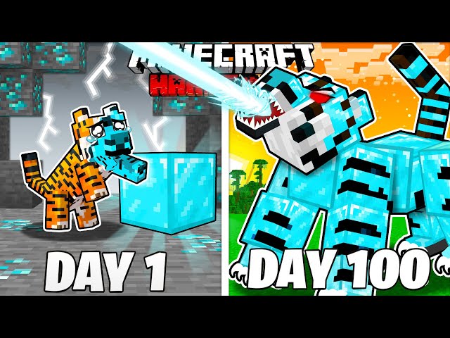 I Survived 100 Days as a DIAMOND TIGER in HARDCORE Minecraft