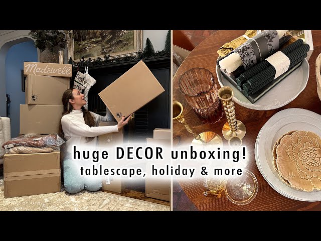 huge HOME DECOR unboxing *tablescape, holiday & more* | XO, MaCenna Vlogs