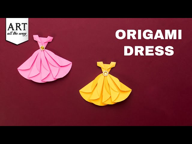 How to Make Origami Dress For Beginners | Easy Origami Paper Dress | Origami Dress | Paper Craft
