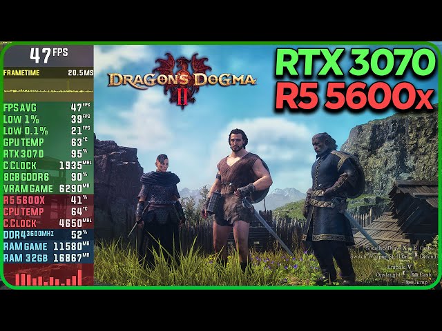 Dragon's Dogma 2 RTX 3070 FPS Test Max Settings / DLSS