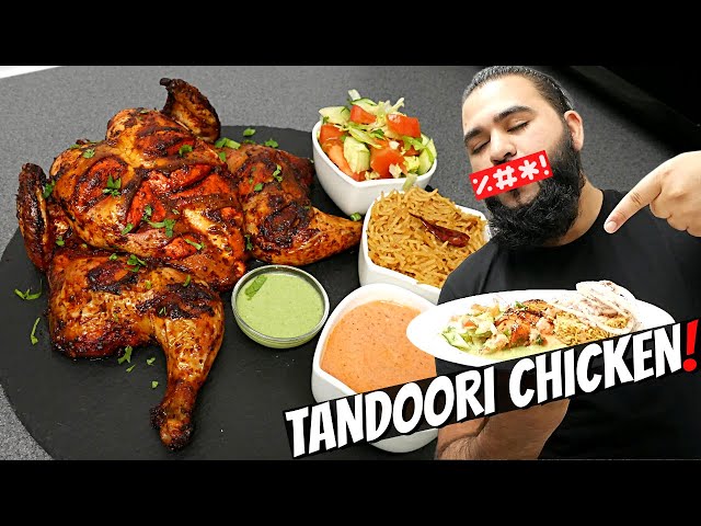 Tandoori Chicken with Rice, Sauce and Salad