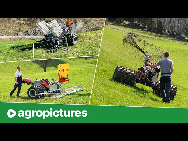 Landwirtschaft in den Bergen | IBEX Motormäher beim Weidezaun bauen, Gülle fahren und mit Wiesenegge
