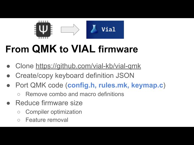 Convert QMK firmware to VIAL firmware