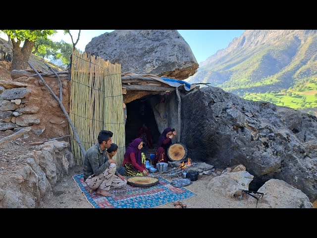 Making Breakfast in Mountain Hut: Bakhtiari Nomads of IRAN 2023