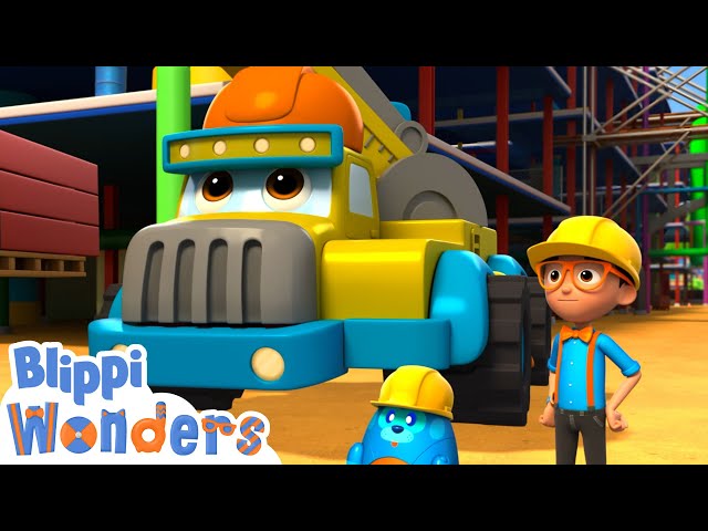 Blippi at the Construction Site | Blippi Wonders | Learn ABC 123 | Fun Cartoons | Moonbug Kids