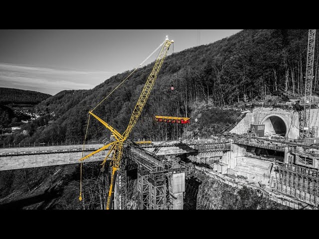 WIESBAUER - Projektfilm Filstalbrücke / Spektakulärer Schwertransport in 85 m Höhe mit SPMT