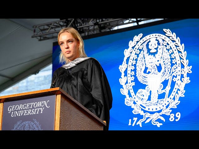 Dasha Navalnaya, Daughter of Alexei Navalny, Speaks at Georgetown SFS 2023 Commencement Ceremony