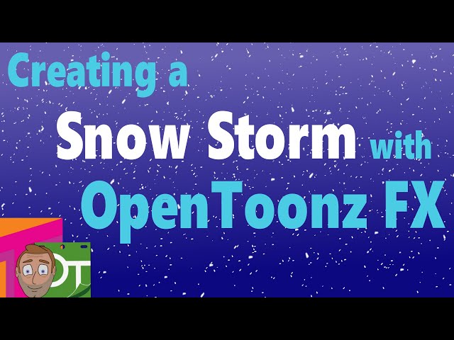 Creating a snow storm using the particle effects in OpenToonz