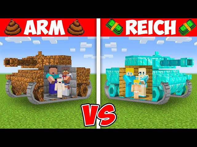 Billy Familie Arm vs Ukri Familie Reich PANZER HAUS BAU CHALLENGE in Minecraft