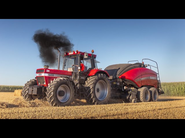 Baling straw | CASE IH 1455 & LB434R | Pure Sound w/ open pipe | Tractorspotter
