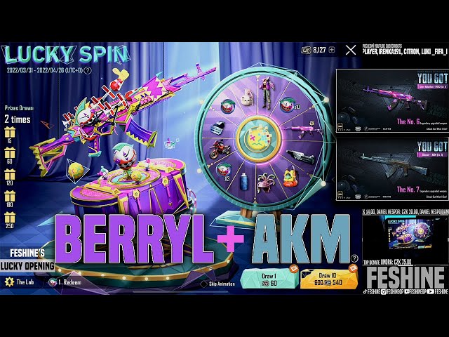 Lucky Spin Rebellion M762 Berryl + 2x AKM | Otevírám bedničky | FESHINE | PUBG MOBILE CZ | EU