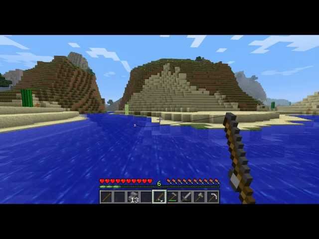 Minecraft - How to Make a Fishing Pole and Fish