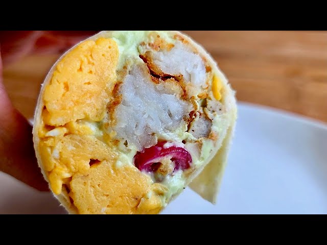 The Best Breakfast Burrito with Avocado Crema & Quick Pickles