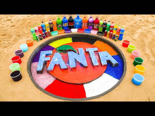 How to make Rainbow FANTA Logo with Orbeez, Coca Cola, Monster, Mtn Dew vs Mentos & Popular Sodas
