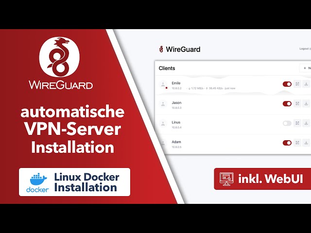EINFACHSTE WireGuard VPN-Server Installation - WG-easy Docker Container