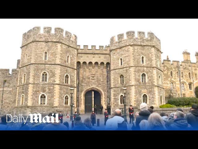 LIVE: View of Windsor Castle as Britain's King Charles attends the Easter Sunday service