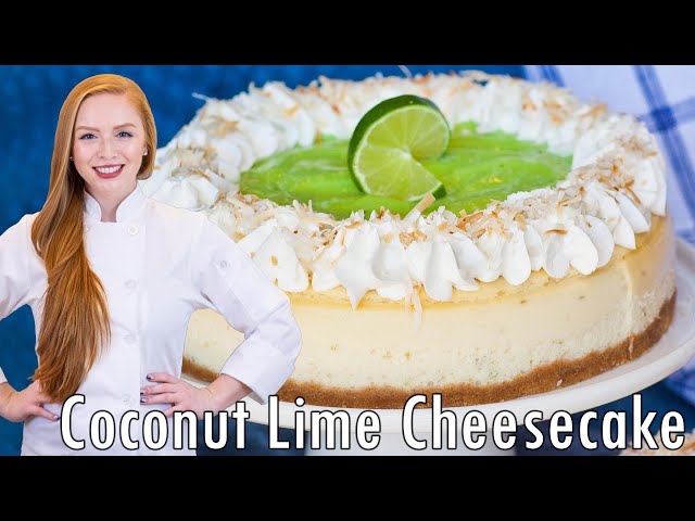 Delicious Coconut Lime Cheesecake Recipe! With Lime Curd & Coconut Whipped Cream!!