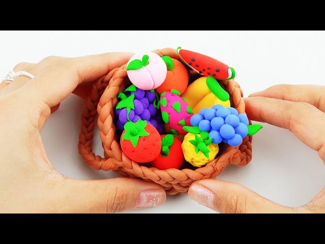 DIY how to make realistic miniature vegetables using polymer clay | DIY Fruits Basket with Clay | P2
