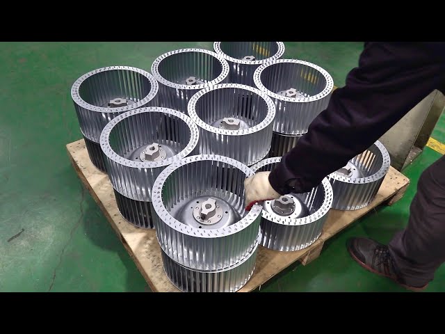 Blower Fan Manufacturing Process. Aluminum Blower Mass Production Factory