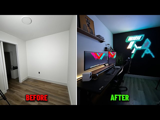 Transforming an EMPTY room into a DREAM workspace for my brother!