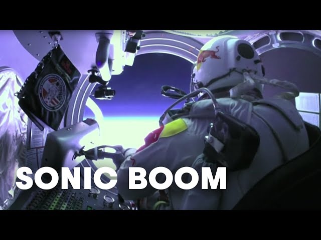Felix Baumgartner's sonic boom captured from the ground