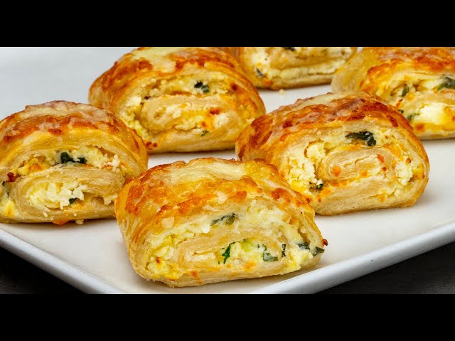 3 steps and the appetizer is ready! Puff pastry rolls, with cream cheese, for any event.