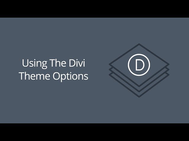 Using The Divi Theme Options