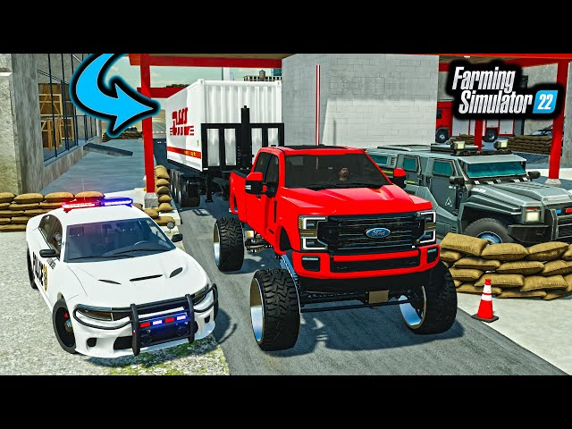 WE CAUGHT THE "CONTAINER THEIF" SUSPECT! (POLICE CHECKPOINT) | Farming Simulator 22