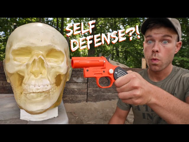 FLARE GUN vs HUMAN HEAD... Could It SAVE Your LIFE???