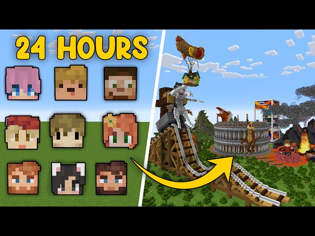 I Spent 24 Hours Building for Minecraft Youtubers!