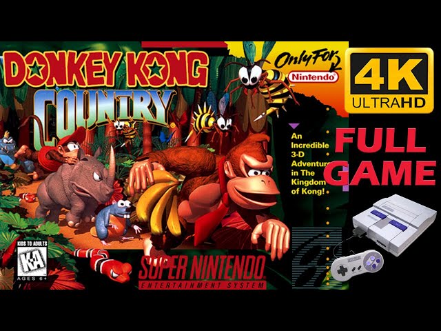 Donkey Kong Country [SNES] - Full Game Walkthrough / Longplay (4K60ᶠᵖˢ UHD)