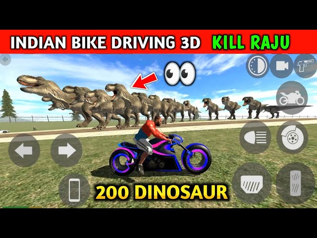 Indian Bikes Driving 3d | 200 Dinosaur KILL RAJU | Funny Gameplay Indian Bikes Driving 🤣🤣