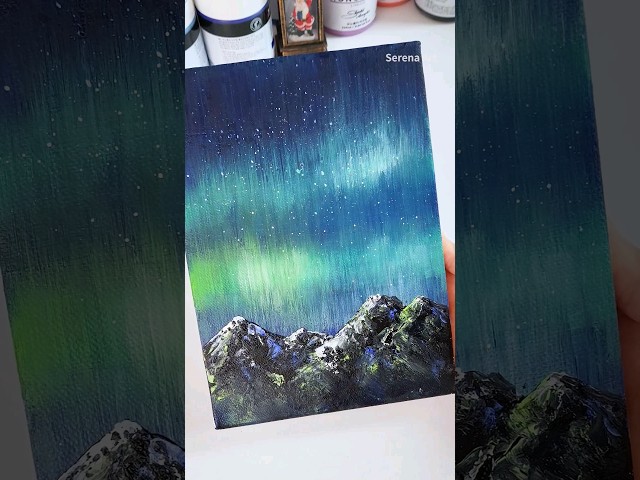 Easy aurora acrylic painting technique #art #painting #paintingtutorial